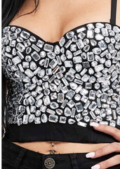 Bustier in Clear Rhinestone