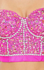 Bustier in Pink Rhinestone